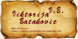 Viktorija Bataković vizit kartica